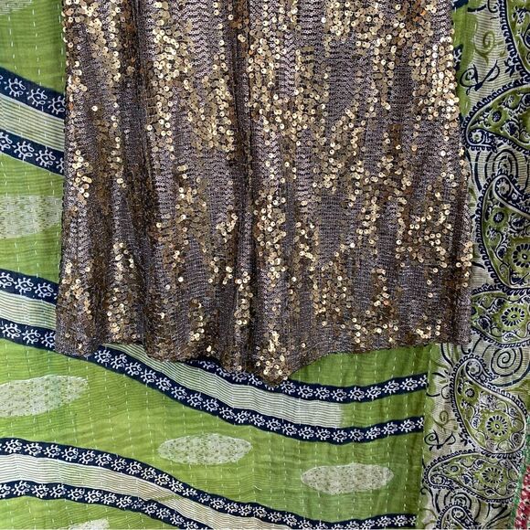 NWOT ASTR Gold Sequin Halter Top Mini Romper Size Medium - Picture 5 of 16